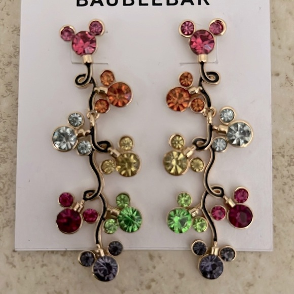Disney x BAUBLEBAR Mickey Mouse Rhinestone Colorful Earrings New - Picture 6 of 6